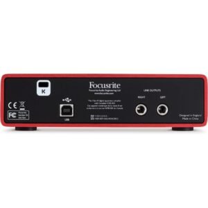 Focusrite Scarlett 2i2 2 ème Gen USB Interface Audio avec Pro Tools, Rouge - 2 Mic Pres